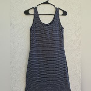 Striped Black and White Sleeveless Dress